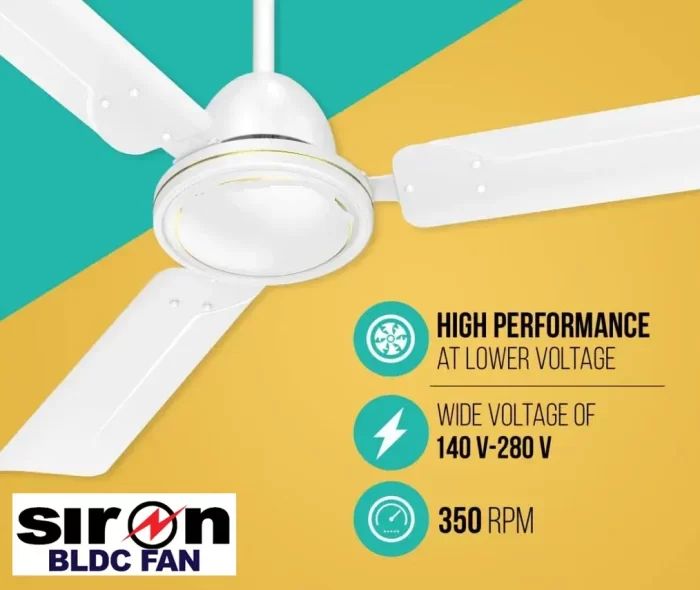 SIRON Decorative BLDC 1200mm Energy Saving with Remote Control 5 Star Ceiling Fan (White, Pack of 1) With 5 Year Warranty - Image 5