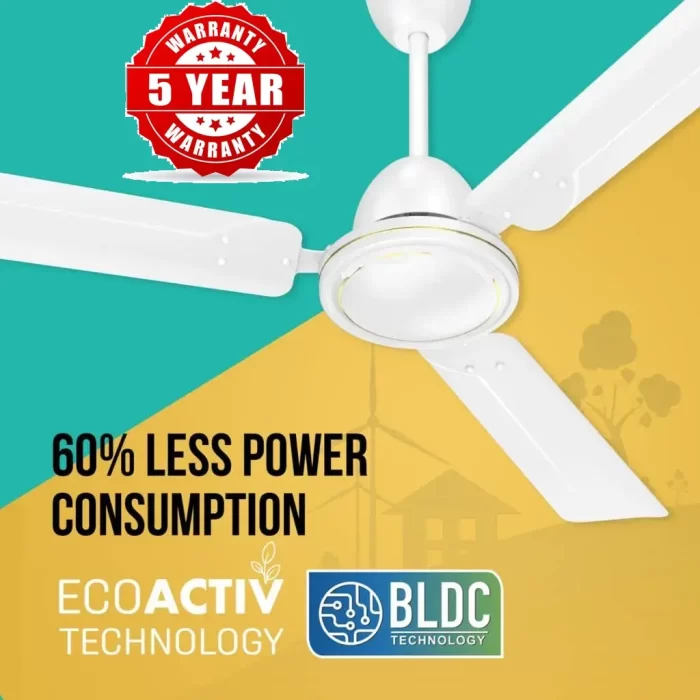 SIRON Decorative BLDC 1200mm Energy Saving with Remote Control 5 Star Ceiling Fan (White, Pack of 1) With 5 Year Warranty - Image 7