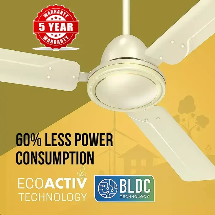 SIRON Decorative BLDC 1200mm Energy Saving with Remote Control 5 Star Ceiling Fan (Ivory, Pack of 1) With 5 Year Warranty - Image 5