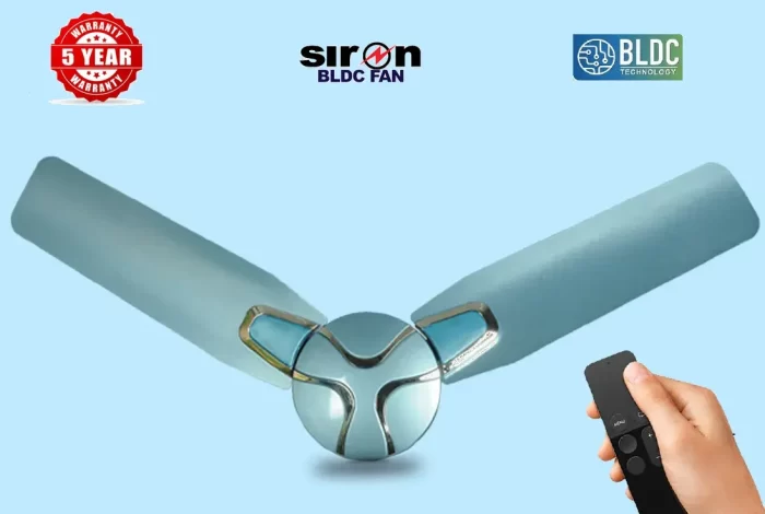 SIRON Decorative BLDC 1200mm Energy Saving with Remote Control 5 Star Ceiling Fan ( Metalic Blue Color, Pack of 1) With 5 Year Warranty - Image 2