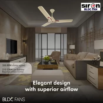 SIRON Decorative BLDC 1200mm Energy Saving with Remote Control 5 Star Ceiling Fan ( Metalic Golden Color, Pack of 1) With 5 Year Warranty - Image 5