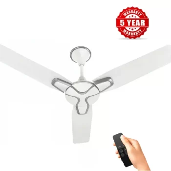 SIRON Decorative BLDC 1200mm Energy Saving with Remote Control 5 Star Ceiling Fan ( Metalic White Color, Pack of 1) With 5 Year Warranty
