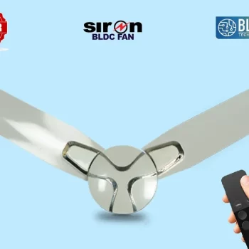 SIRON Decorative BLDC 1200mm Energy Saving with Remote Control 5 Star Ceiling Fan ( Metalic White Color, Pack of 1) With 5 Year Warranty - Image 2