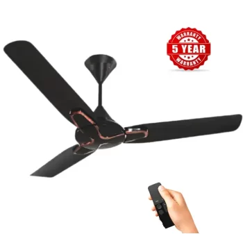 SIRON Decorative BLDC 1200mm Energy Saving with Remote Control 5 Star Ceiling Fan ( Metalic Black Color, Pack of 1) With 5 Year Warranty