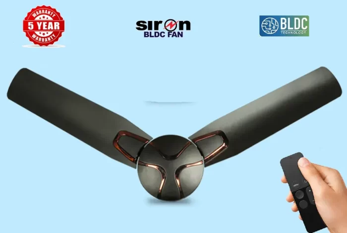 SIRON Decorative BLDC 1200mm Energy Saving with Remote Control 5 Star Ceiling Fan ( Metalic Black Color, Pack of 1) With 5 Year Warranty - Image 2