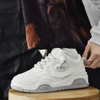 Men's Stylish Sports Shoes - White Color - Image 2