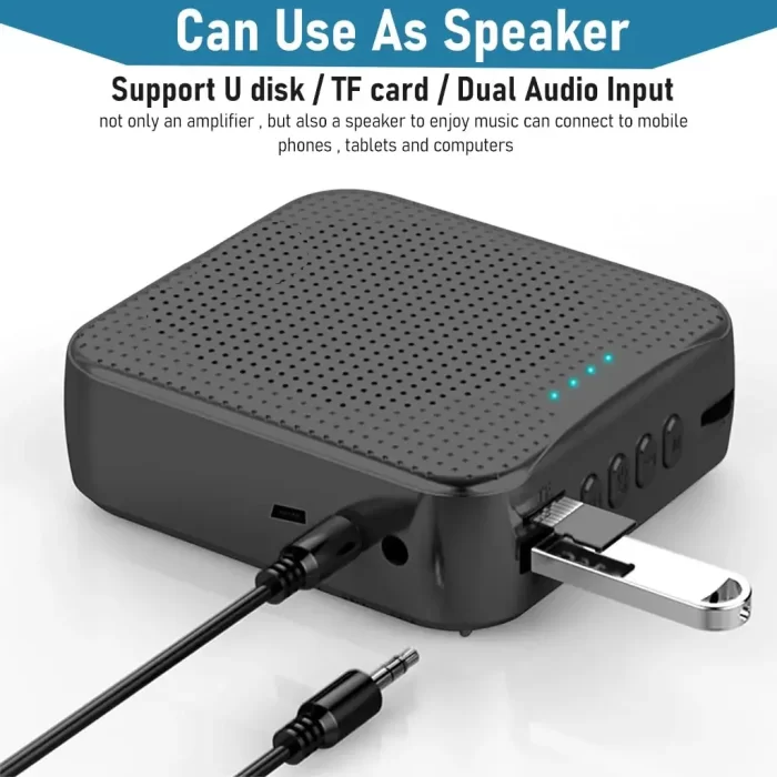 5W Bluetooth Voice Amplifier Microphone with Wired Headset, Portable Bluetooth Speaker with Belt for Teacher, Tour Guide, Speech, USB 1200mAh Voice Amplifier Support U Disk, TF Card - Image 5
