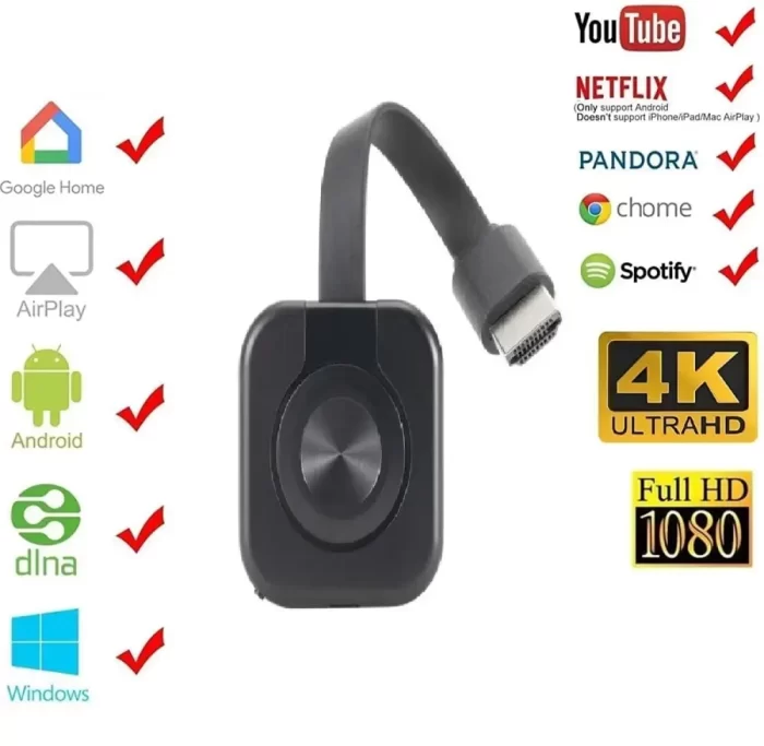 Chromecast Wi-Fi Wireless Display HDMI Dongle | DLNA Wireless HDMI Screen Mirroring Wi-Fi Adaptor - Image 6