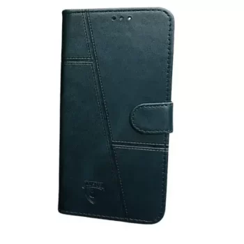 OPPO Mobile Flip Cover | Leather Finish | Inside Pockets & Stand | Shockproof Wallet Style Magnetic Closure Back Cover Case for all OPPO Mobile Phones - Black Color ( Select Your Model )