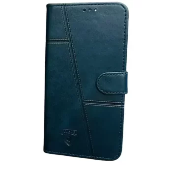 Samsung Phone Mobile Flip Cover | Leather Finish | Inside Pockets & Stand | Shockproof Wallet Style Magnetic Closure Back Cover Case for all Samsung Mobile Phones - Blue Color ( Select Your Model )