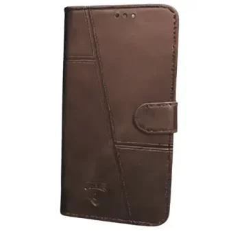 Samsung Phone Mobile Flip Cover | Leather Finish | Inside Pockets & Stand | Shockproof Wallet Style Magnetic Closure Back Cover Case for all Samsung Mobile Phones - Brown Color ( Select Your Model )