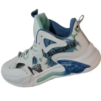 Men Lace-up Front Basketball Shoes, Sporty Outdoor Sneakers, Sneakers Casual ,Fashion Sneakers - White color