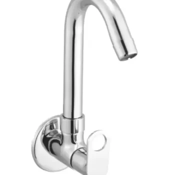 Silver Ornamix Sink Cock Chrome Plated Kitchen Tap 360 Degree Moving Spout Bathroom Quarter Turn Water Foam Flow Wall Mount Installation Type