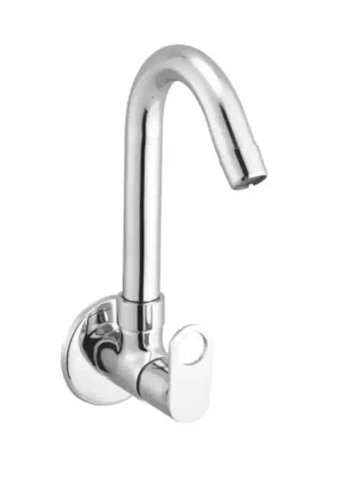 Silver Ornamix Sink Cock Chrome Plated Kitchen Tap 360 Degree Moving Spout Bathroom Quarter Turn Water Foam Flow Wall Mount Installation Type