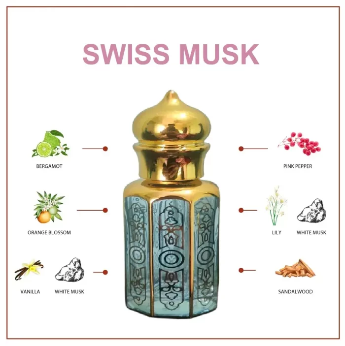 Arabian Swiss Musk Perfume Eau de Parfum ( Alcohol Free Perfume / Best Attar  )- 6 ml - Image 2