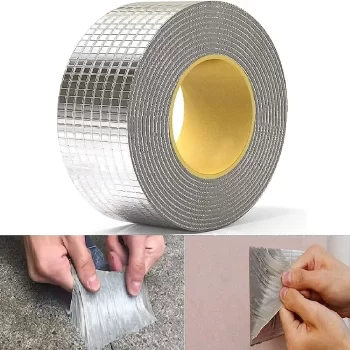 Leakage Repair Waterproof Duct Aluminium Butyl Tape Rubber Foil Suitable For Roof Leak, Surface Crack, Window Cill Gap, Boat Sealing, Home Renovation (5CM*5M) (PACK OF 1). - Image 2