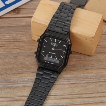 Vintage Watch Retro Dual Time Black AQ-230A-7DMQ ( Dial width 28mm) - Image 2