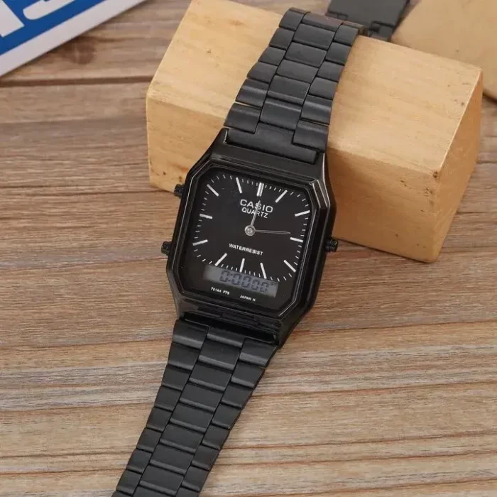 Vintage Watch Retro Dual Time Black AQ-230A-7DMQ ( Dial width 28mm) - Image 2