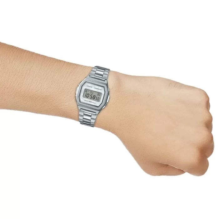 Vintage Watch Mesh (A1000M-1BEF) Digital Silver Watch - Image 3