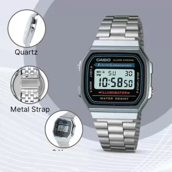 Vintage A168WA-1WDF Unisex Digital Watch SLR - Image 4