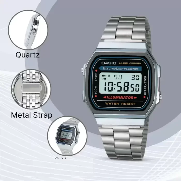 Vintage A168WA-1WDF Unisex Digital Watch SLR - Image 4