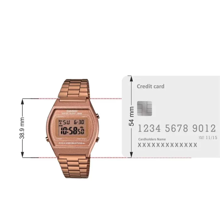 Rose gold watches for women - Digital Rose Gold Dial Women's Watch-B640WC-5ADF - Image 7