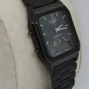 Vintage Watch Retro Dual Time Black AQ-230A-7DMQ ( Dial width 28mm) - Image 4