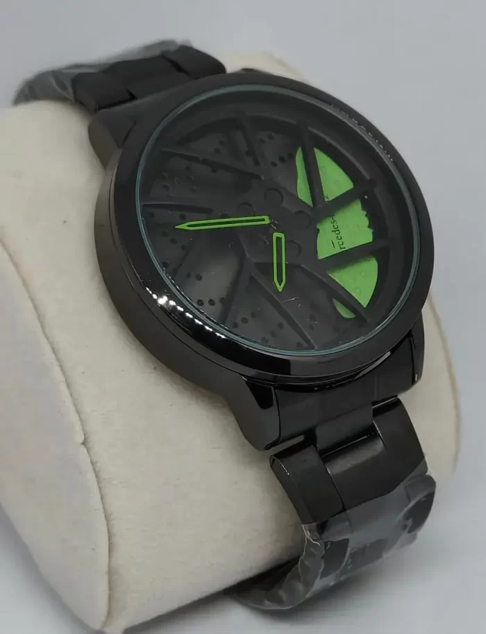 Car Wheel Watch - Fashion Rotating Stereoscopic Sport Watches Green - Image 3