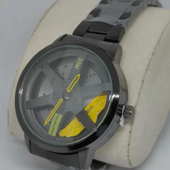 Car Wheel Watch - Rotating Car Wheel Watch (Yellow) - Image 2