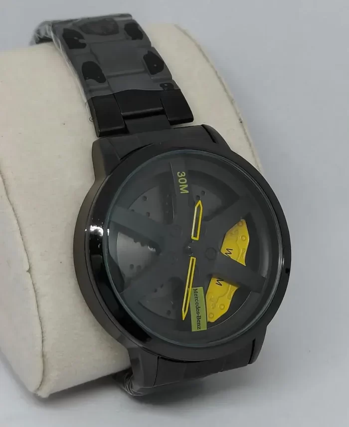 Car Wheel Watch - Rotating Car Wheel Watch (Yellow) - Image 3