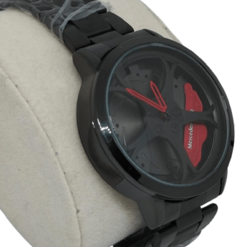 Car Wheel Watch - Mercedes Benz Fashion Rotating Stereoscopic Sport Watch Red -