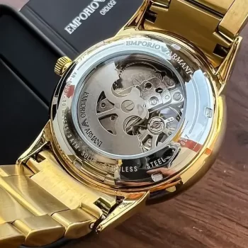Emporio Armani Gold Watch - AR1980 Mens Meccanico Automatic Watch Golden - Image 3