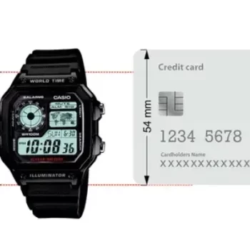 Illuminator 3299 World Time Black Resin Digital Watch AE 1200 - Image 3