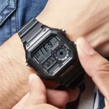 Illuminator 3299 World Time Black Resin Digital Watch AE 1200 - Image 2