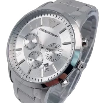 EA AR2458 Sportivo Stainless-Steel Quartz Cream Dial Men's Watch