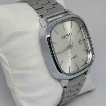 Quartz Classic silver Watch For Men & Women - ( 35 mm Dial Size ) - Image 3