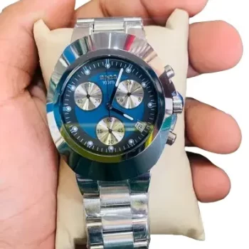 Rado Silver Watch - Rado Diastar Silver with Blue Dial Swiss made Automatic Day Date Men’s Watch R12638173 - Image 2