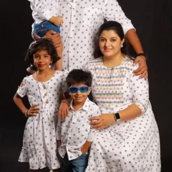 Premium Range of Family Dress with Long Gown for Women - White Color - Image 6
