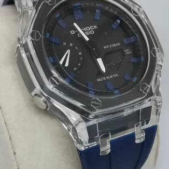 G-Shock GA-2100-SKE-7AER-Blue Rubber Strap with With Black Case - Image 2
