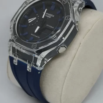 G-Shock GA-2100-SKE-7AER-Blue Rubber Strap with With Black Case - Image 3