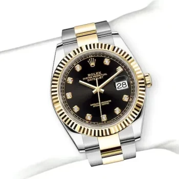 Rolex Datejust Black Dial Oyster 41MM Oyster Steel and Yellow Gold Automatic Watch for Men - Image 2