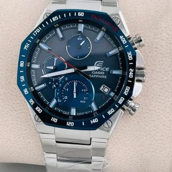 Casio Edifice Tachymeter High Spec Chronograph Watch Blue Dial - Image 2