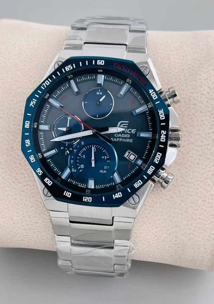 Casio Edifice Tachymeter High Spec Chronograph Watch Blue Dial - Image 2