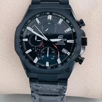Edifice Sapphire Tachymeter High Spec Chronograph Watch Black