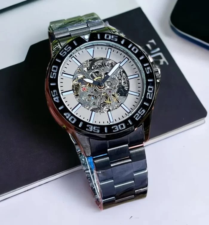 Fossil Bannon Automatic Black-Tone Stainless Steel Watch BQ2680