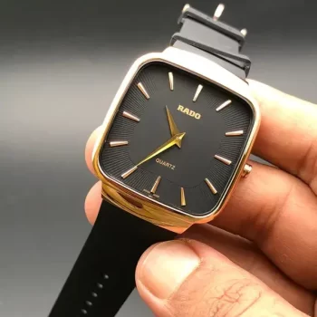 RDO Branded Slim Square Watch - Black - Image 2