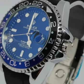 Rolex Watch - Rolex Datona Stylish Analog Swiss Watch Blue Dial Black Fiber Strap RBB01 - Image 2