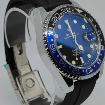 Rolex Watch - Rolex Datona Stylish Analog Swiss Watch Blue Dial Black Fiber Strap RBB01 - Image 3