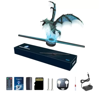 3D Hologram Fan with WiFi, 3D Hologram Projector Advertising Display for Business Store Signs, Bar, Casino, Party & Halloween - 42 cm diameter