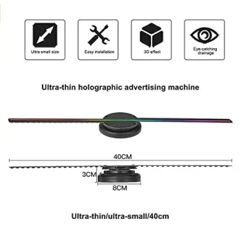 3D Hologram Fan with WiFi, 3D Hologram Projector Advertising Display for Business Store Signs, Bar, Casino, Party & Halloween - 42 cm diameter - Image 5